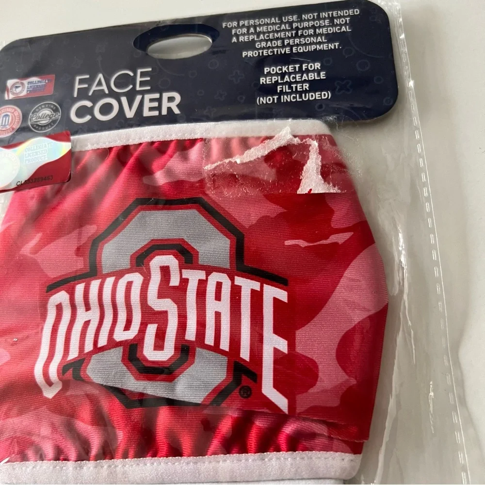 NCAA OHIO STATE BUCKEYES 2 PACK FACE MASKS OS UNISEX ADULT NWT